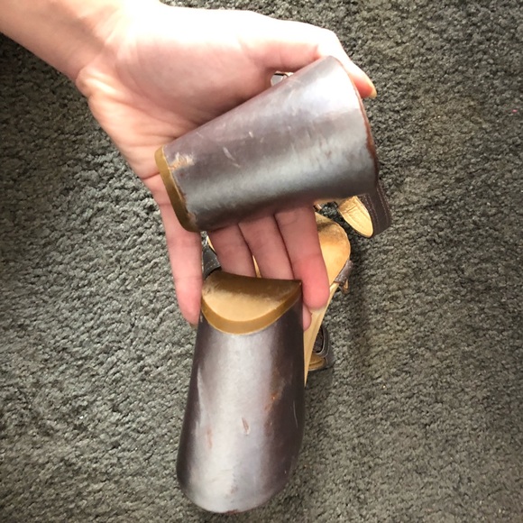 Dries Van Noten Metallic Block Heel Sandal 39.5 - Picture 13 of 14